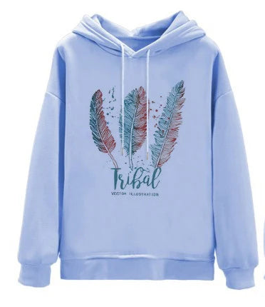 Feather Printed Hoodies.