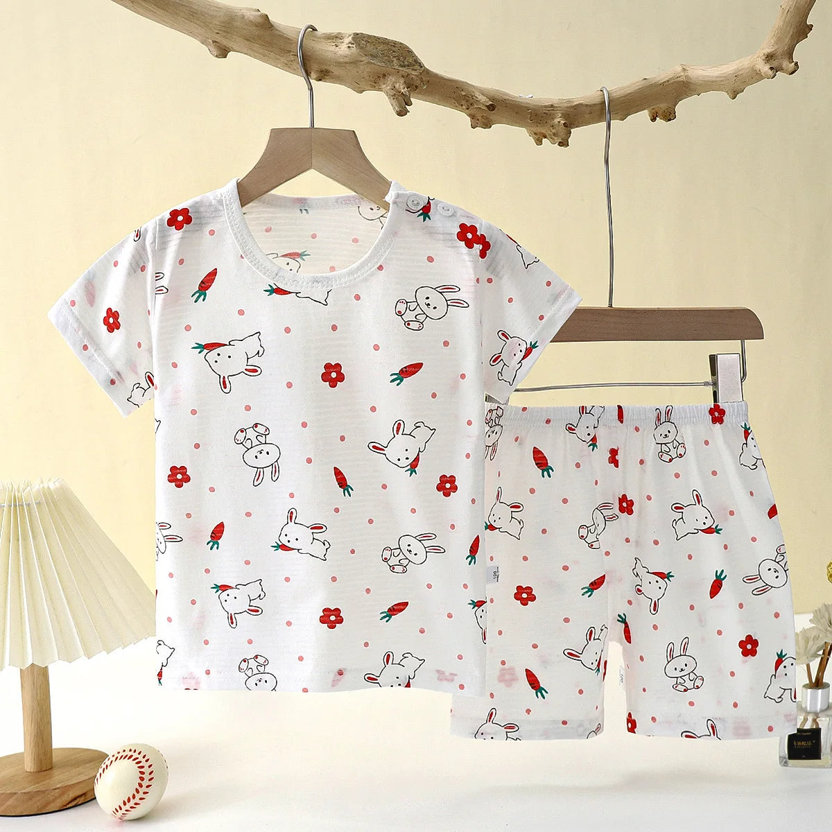 Summer Cotton Safe Baby Children Clothes  Set Cute Cartoon  Pajama Set Sleepwear Soft Breathable