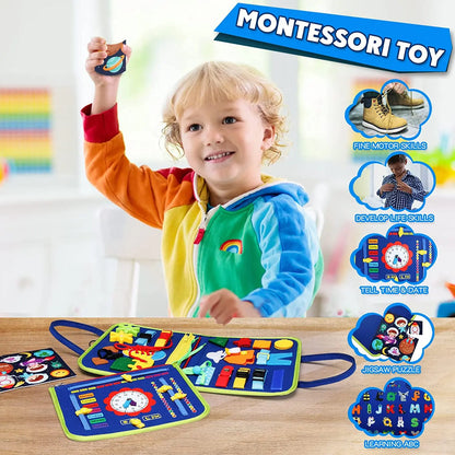 Montessori Busy Board  Activities Education Toys Basic Dress Motor Skills