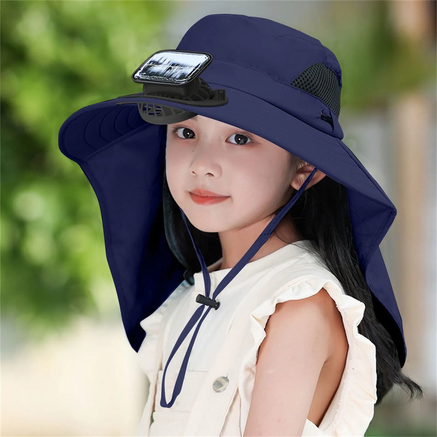 UV Protection Kids Solar/USB Charging Fan Hat For Outdoor activity