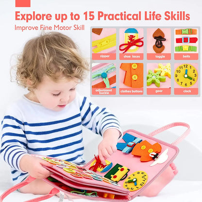 Montessori Busy Board  Activities Education Toys Basic Dress Motor Skills