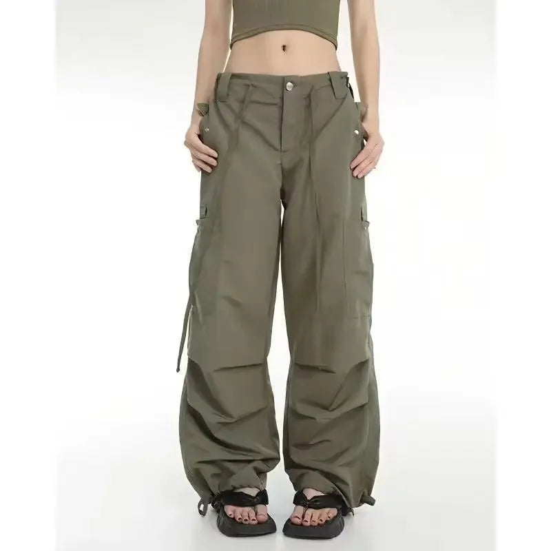American Retro Street Girl Workwear Pants