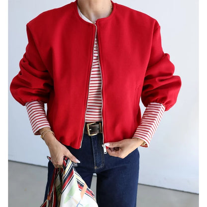 Soft Cropped Bomber Jackets