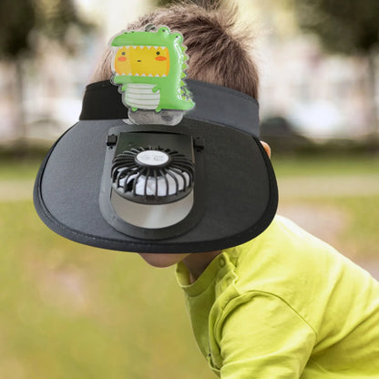 Animal Print Wide Brim  Kids Sun protection Fan Hat Charging USB