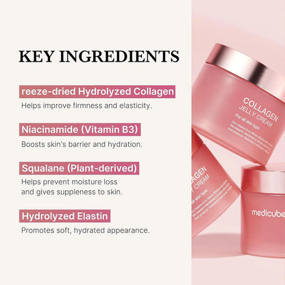 24H Glow & Lift Collagen Jelly Cream with Niacinamide & Hydrolyzed Collagen – Strengthen Skin Barrier, Hydrate & Anti-Aging Moisturizer