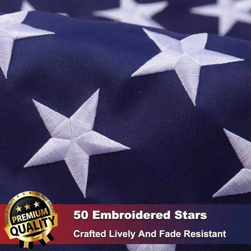 Oxford Nylon American Flag  Embroidered Stars