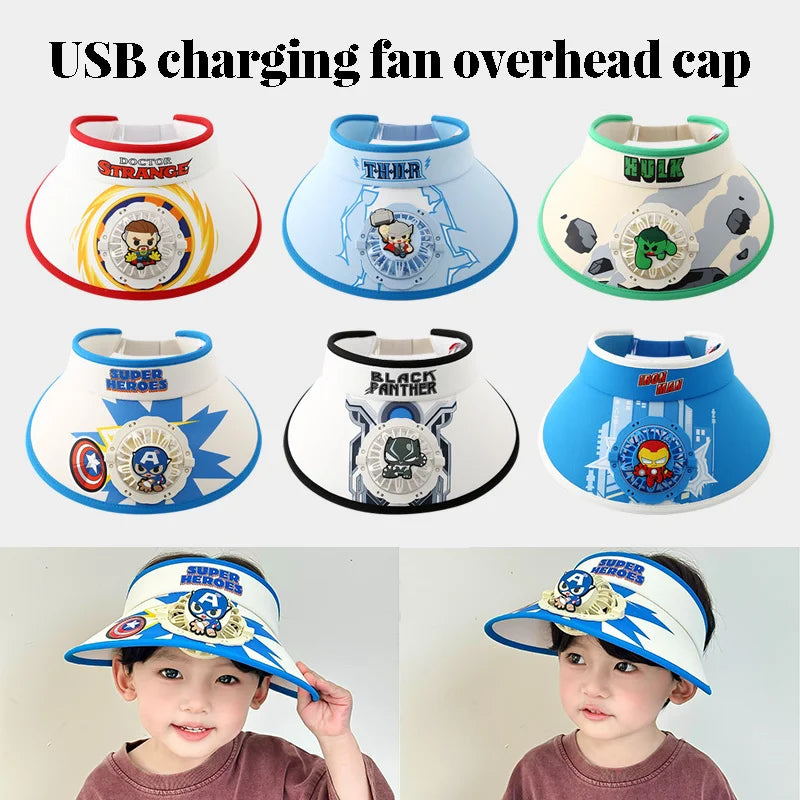 Disney Kids Cooling  USB Chargeable Sun Protection Fan Hat