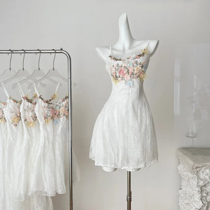 French Pearl – White Lace Fishtail Beach Dress