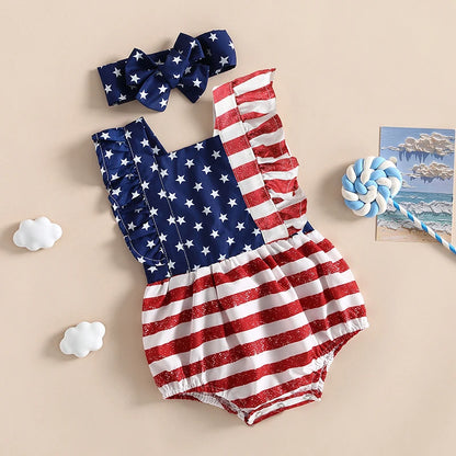 0-18M Infant Baby 4th of July Romper
