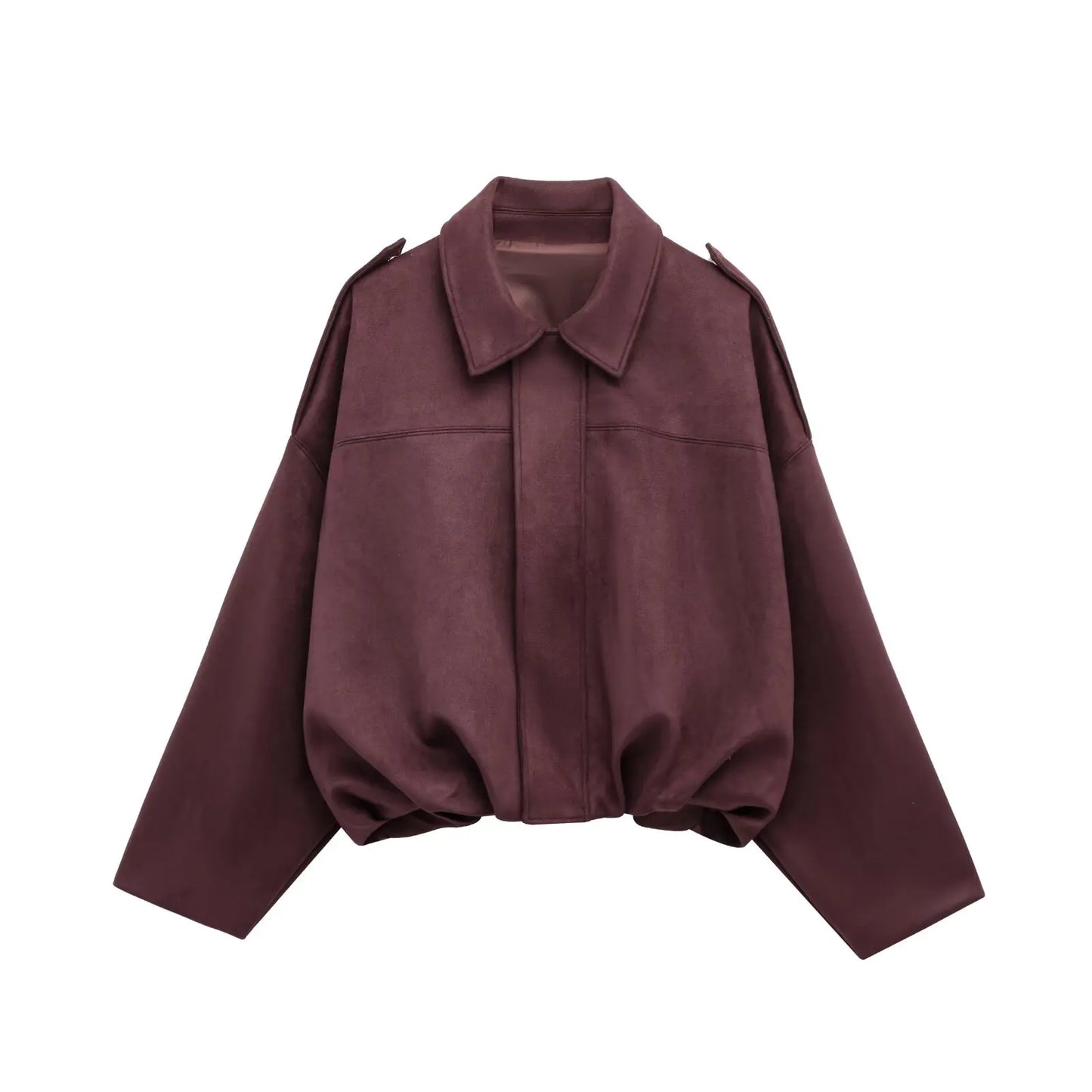 Faux Suede Loose Fit Stylish  Jacket