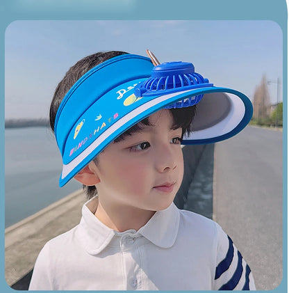 UV Protection Charging Fan Cap