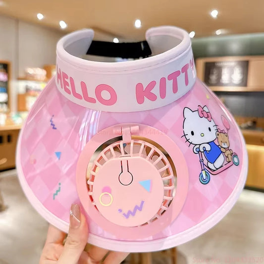 Kids Sun Protection Cooling Hat With chargeable Fan