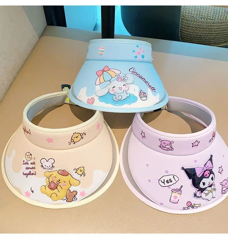 Kuromi Summer Sun Protection kids Hat Hats for Girl Anime