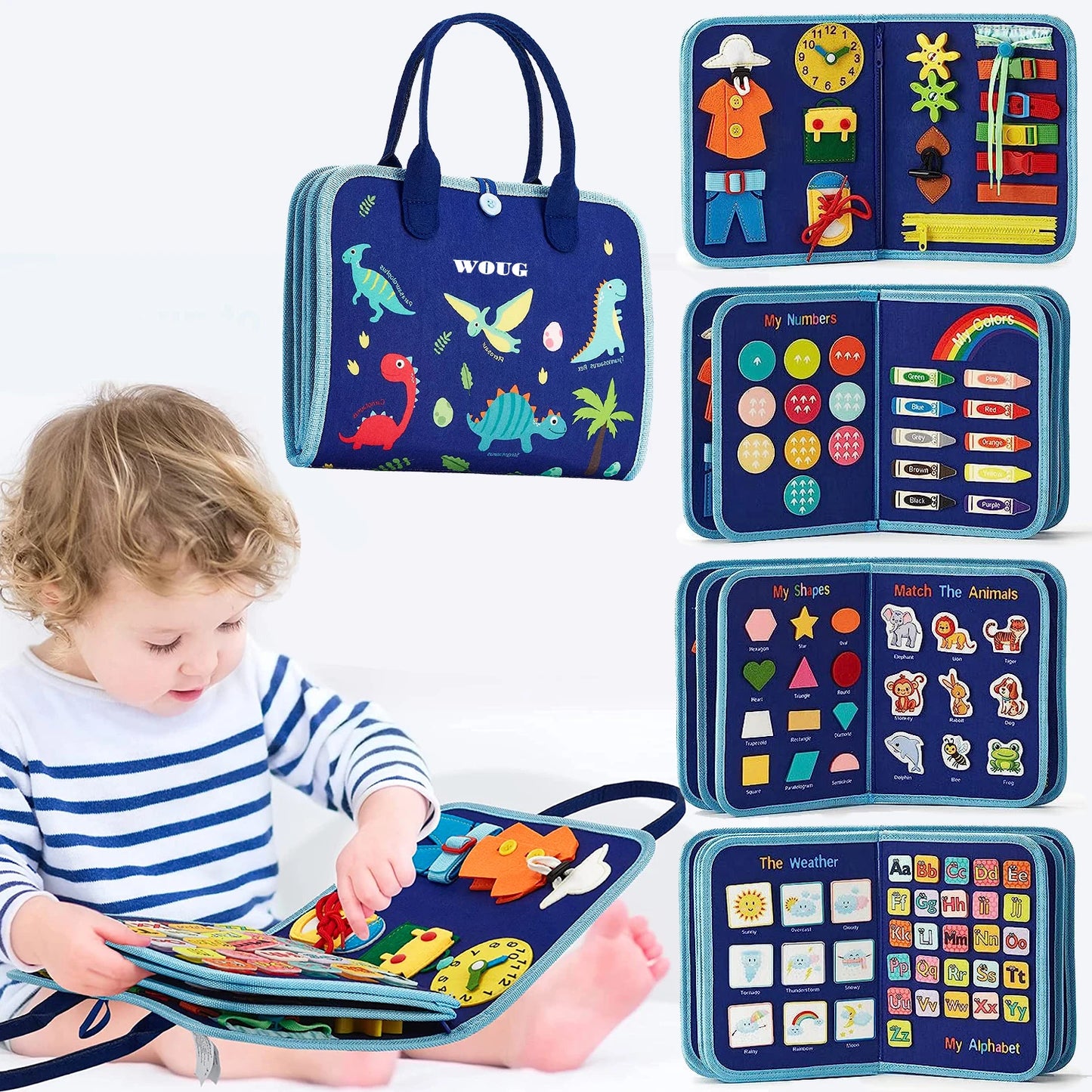Montessori Busy Board  Activities Education Toys Basic Dress Motor Skills