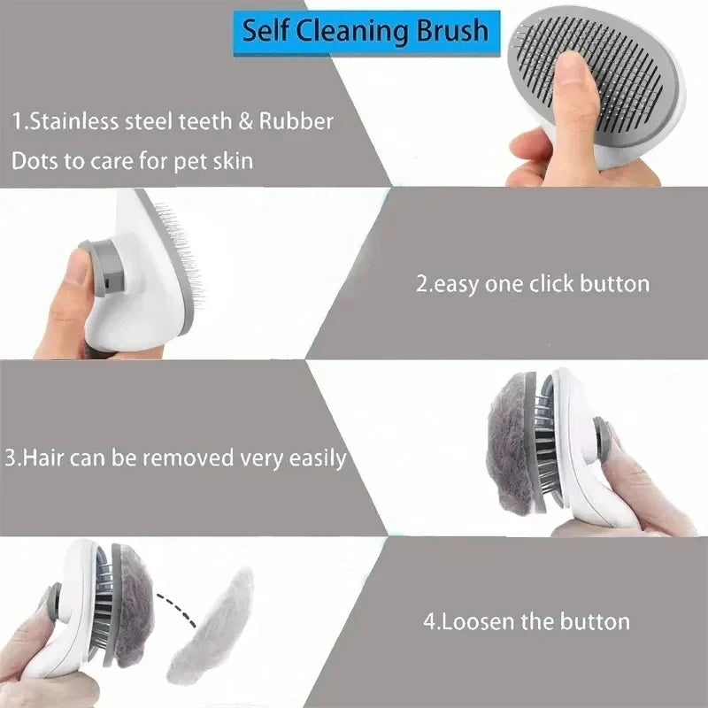Pet Hair Remover Self Cleaning  Brush