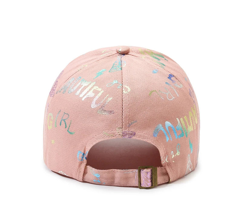Female Male Sport Butterfly Smiling Face Letter Visors Cap