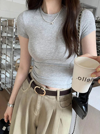 Crewneck Skinny T-shirt Summer
