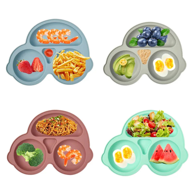 Suction Cartoon Children Dishes Feeding Toddler Training Tableware Retro Kids Smile Face Bowl