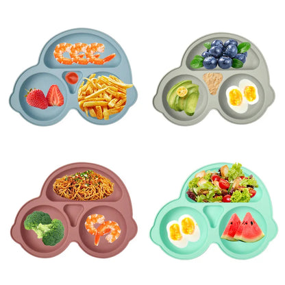Suction Cartoon Children Dishes Feeding Toddler Training Tableware Retro Kids Smile Face Bowl