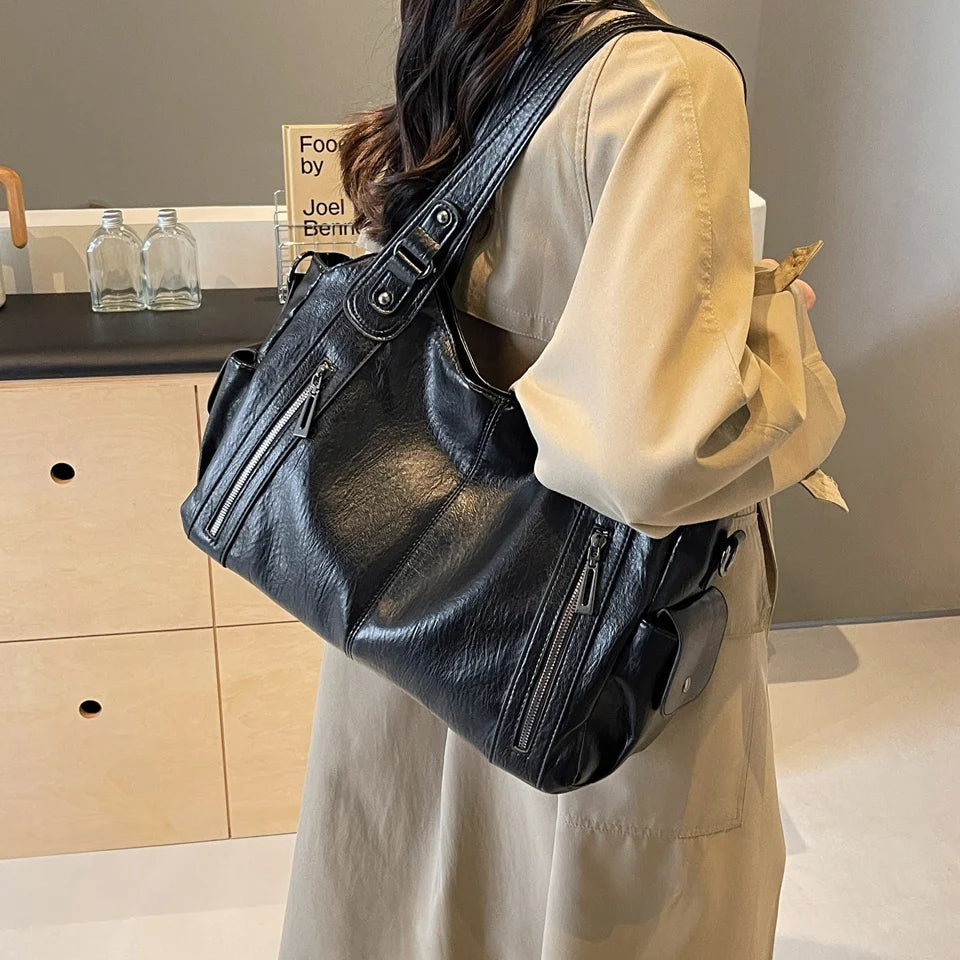 Dual Zipper Handbag