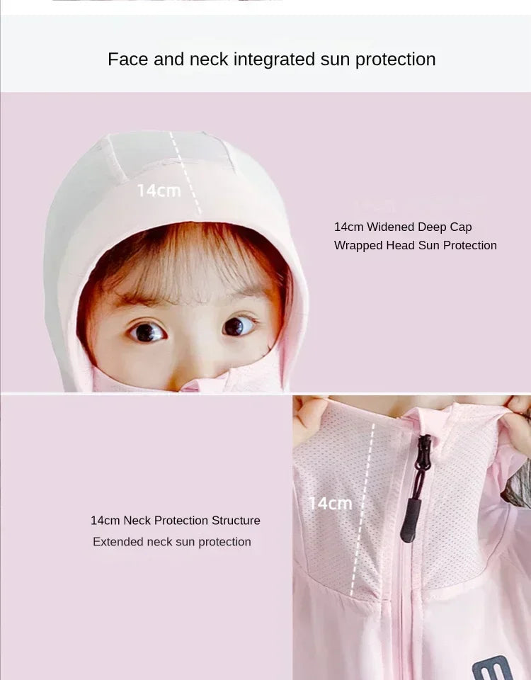 Kids  UV Resistant  Ice Silk Sun Protection Hoodie