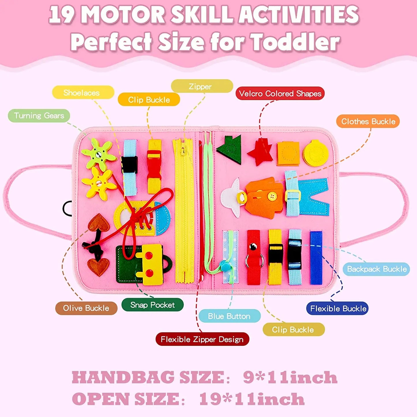 Montessori Busy Board  Activities Education Toys Basic Dress Motor Skills