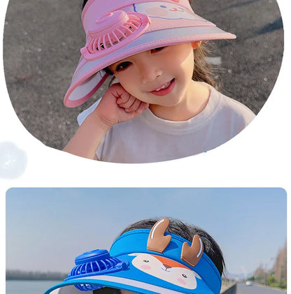 UV Protection Charging Fan Cap