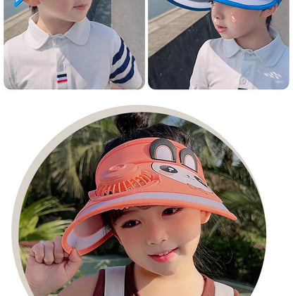 UV Protection Charging Fan Cap