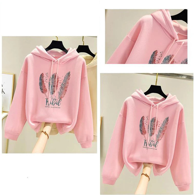 Feather Printed Hoodies.
