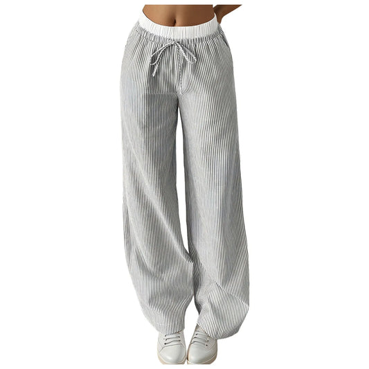 Cotton And Linen Wide-Led Sweatpants