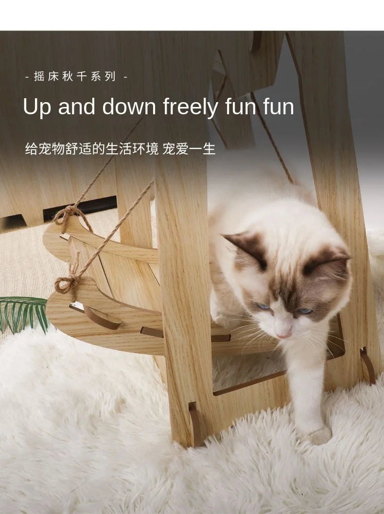 Cat Rocking Chair Removable Washable Anti-rollover