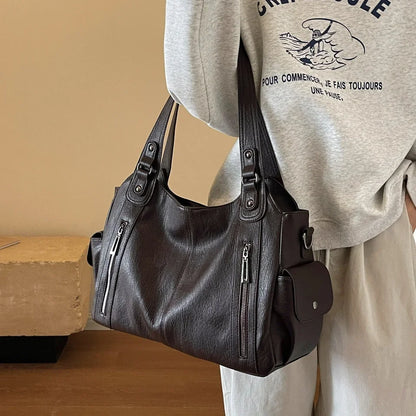 Dual Zipper Handbag