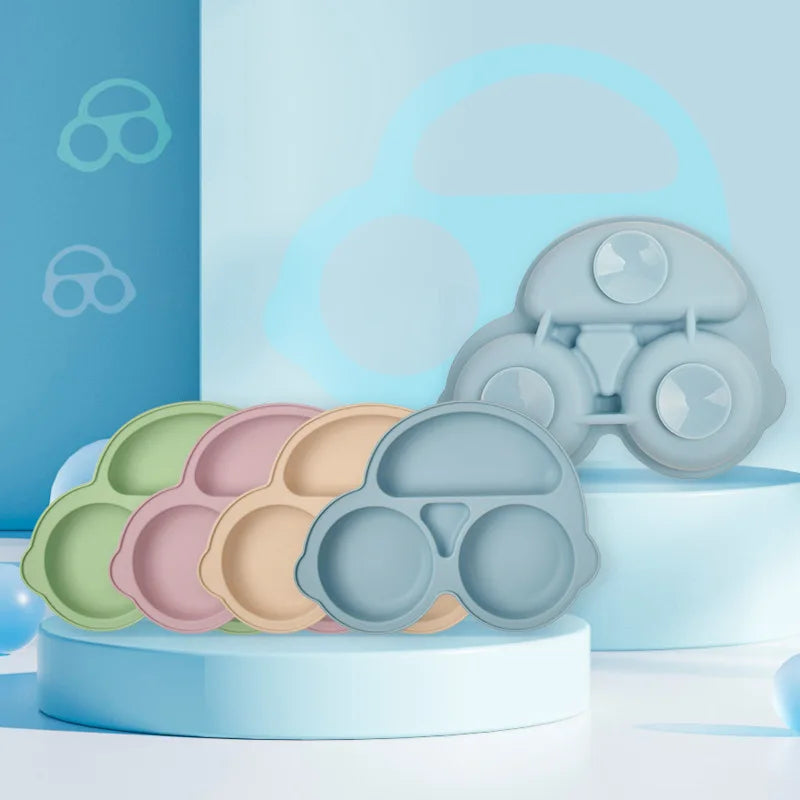 Suction Cartoon Children Dishes Feeding Toddler Training Tableware Retro Kids Smile Face Bowl
