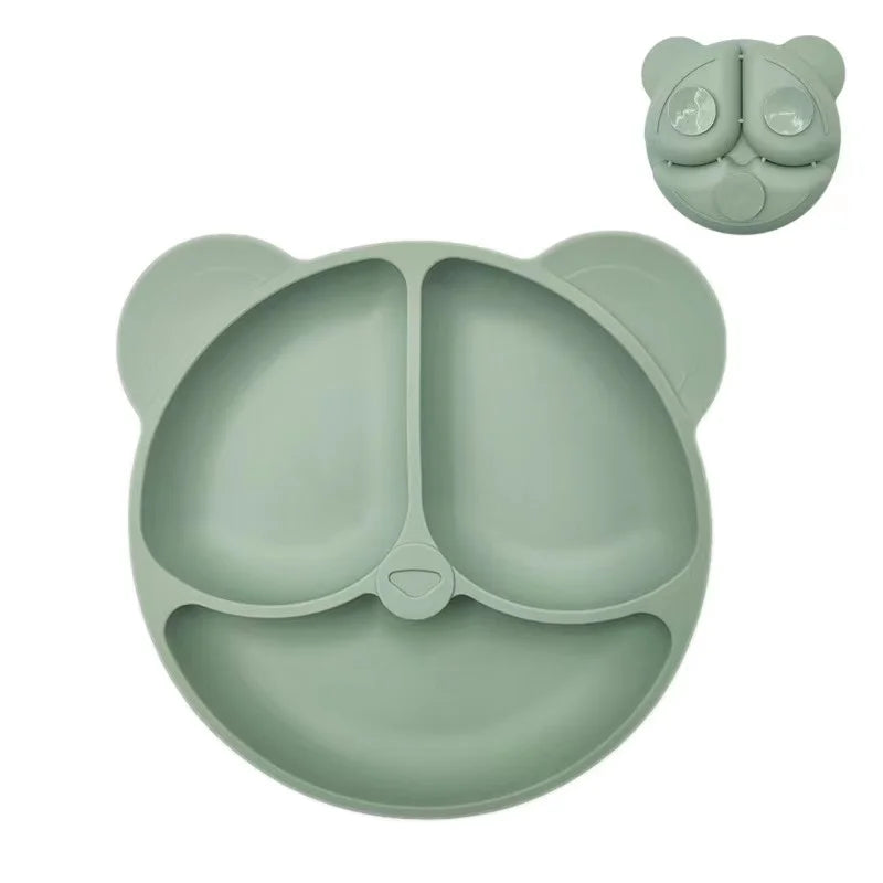 Suction Cartoon Children Dishes Feeding Toddler Training Tableware Retro Kids Smile Face Bowl