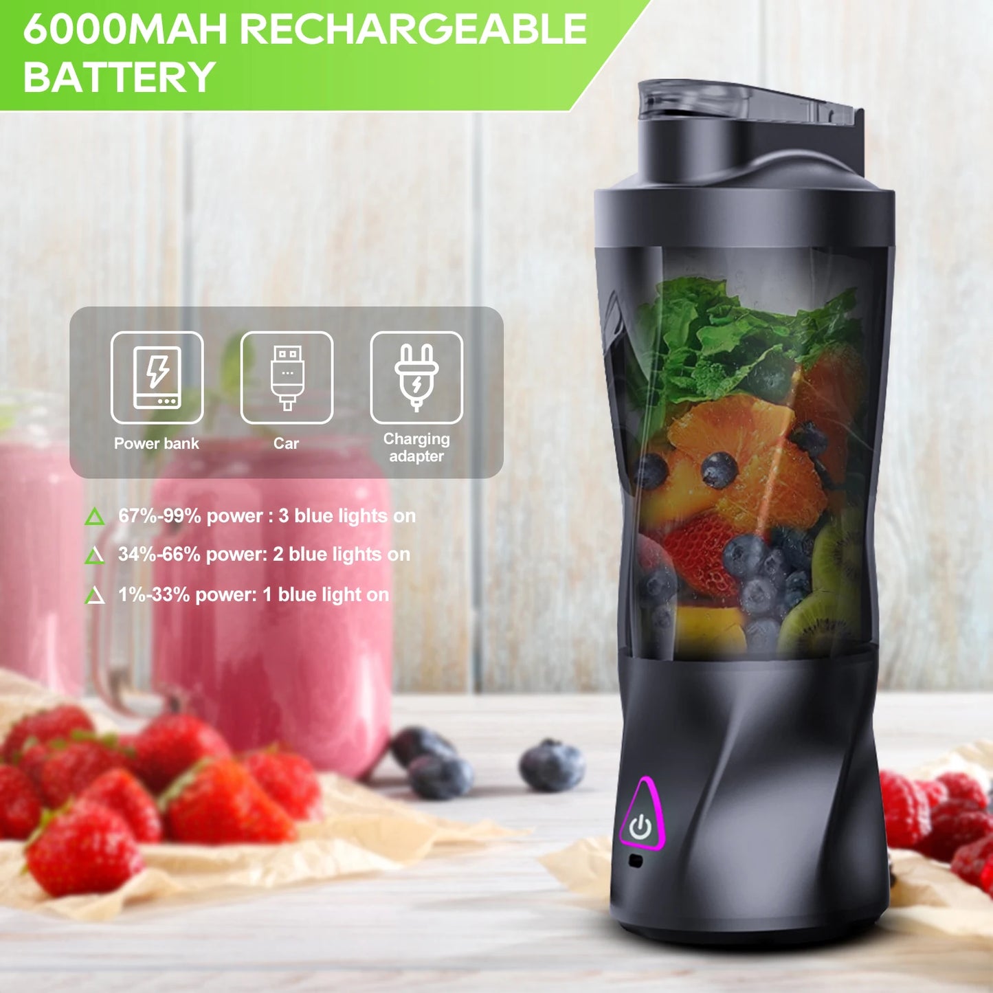 Portable Smoothie Blender Fresh Fruit blender 700ML USB Rechargeable Outdoor Mixing Cup