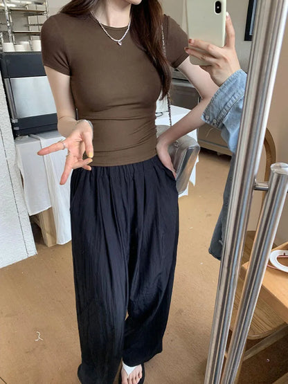 Crewneck Skinny T-shirt Summer