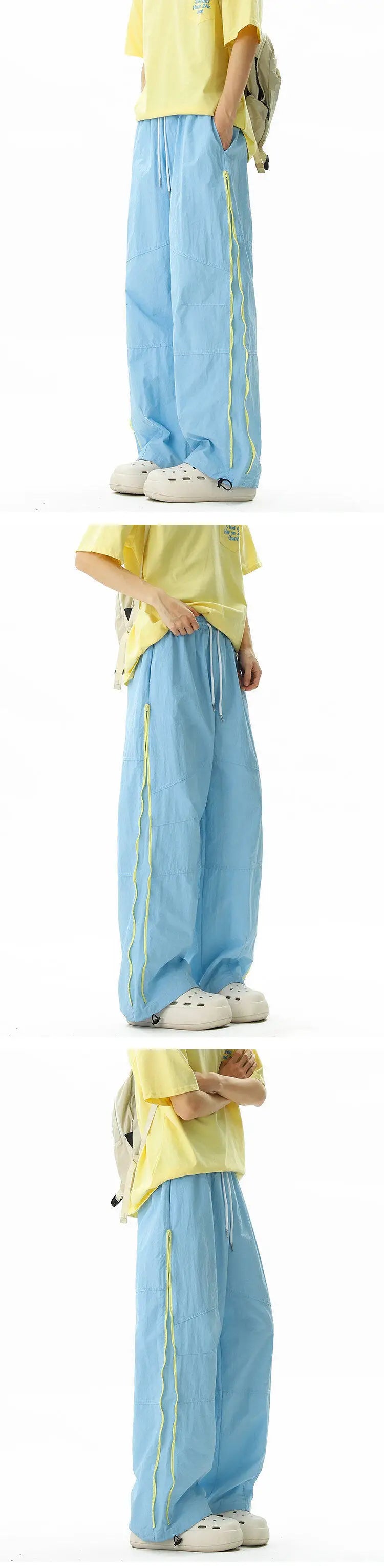 Nylon Quick Dry  Side Zipper Trousers Pants