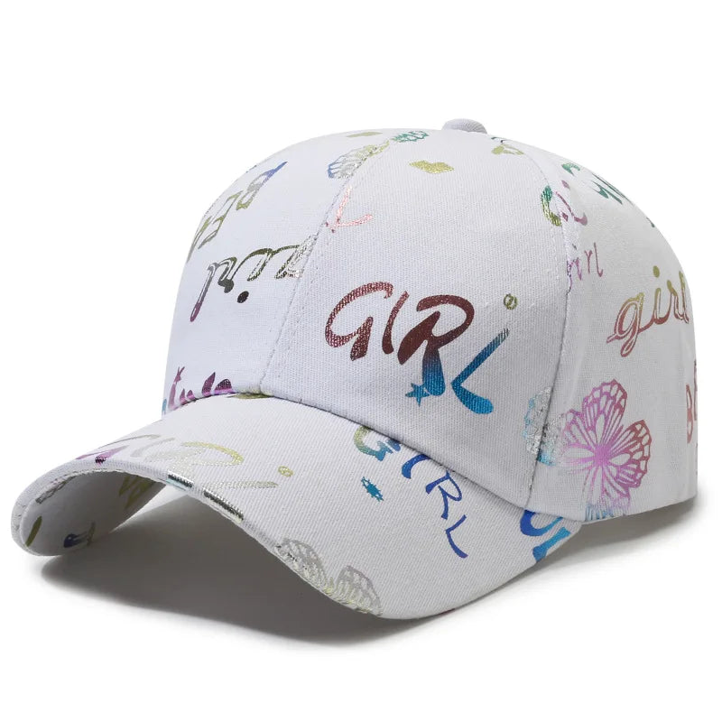 Female Male Sport Butterfly Smiling Face Letter Visors Cap