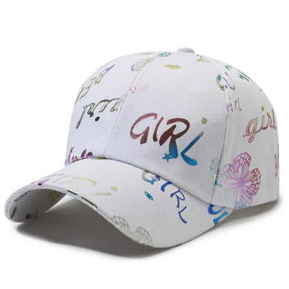 Female Male Sport Butterfly Smiling Face Letter Visors Cap