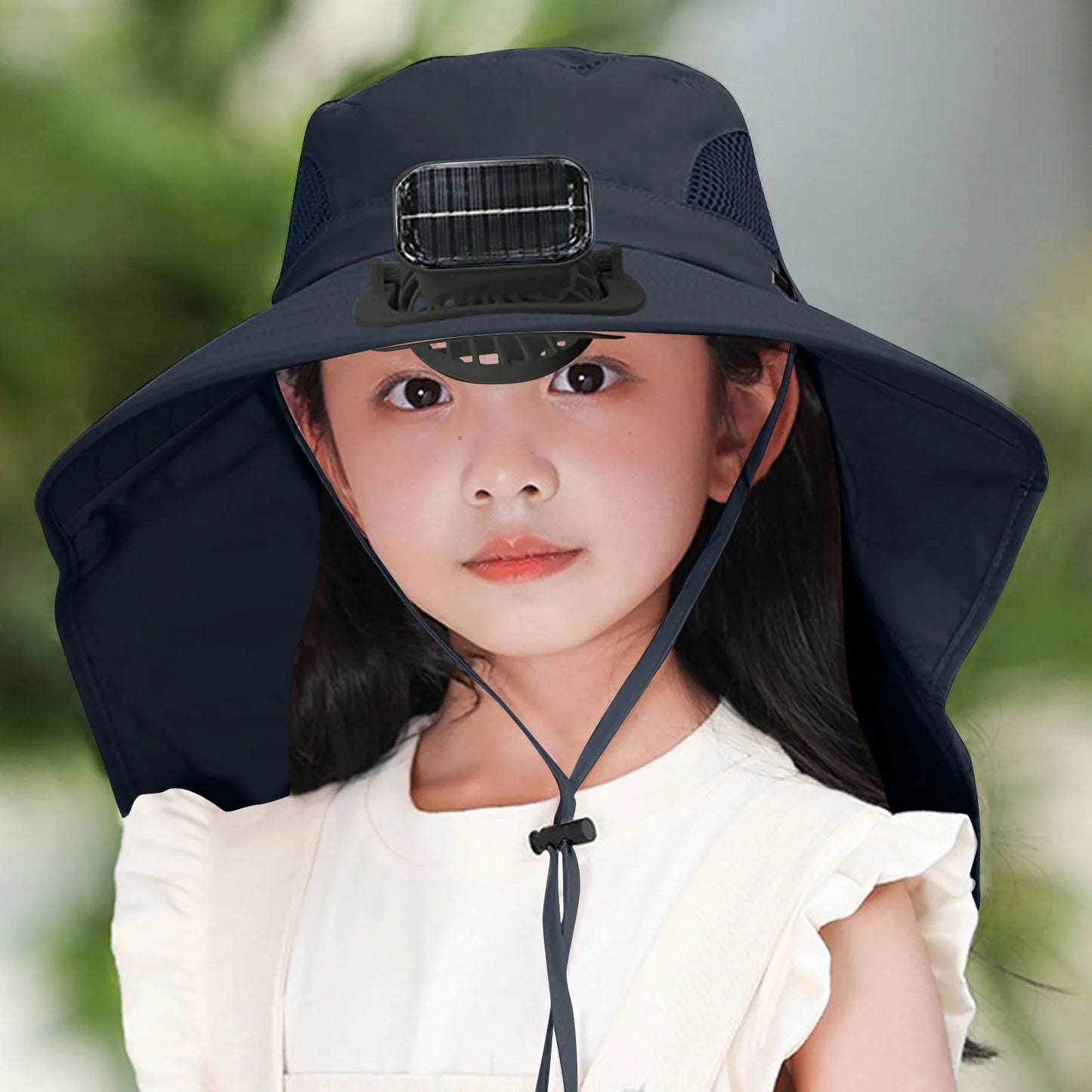 UV Protection Kids Solar/USB Charging Fan Hat For Outdoor activity