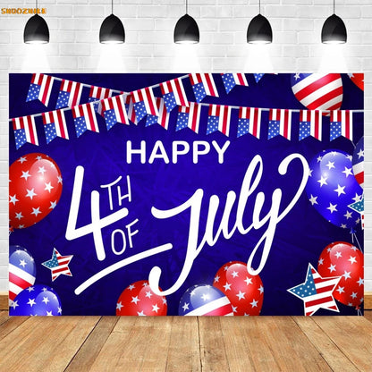 Flag and Balloon 4th Of July Day Photography