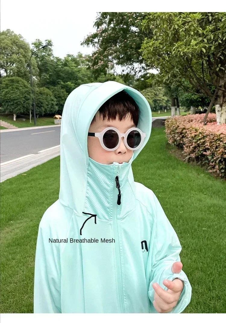 Kids  UV Resistant  Ice Silk Sun Protection Hoodie