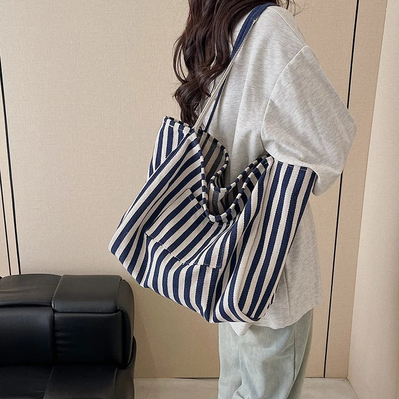 Luxury Striped Shoulder Bag