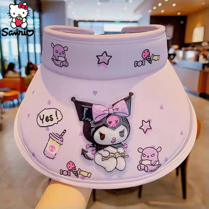Kuromi Summer Sun Protection kids Hat Hats for Girl Anime