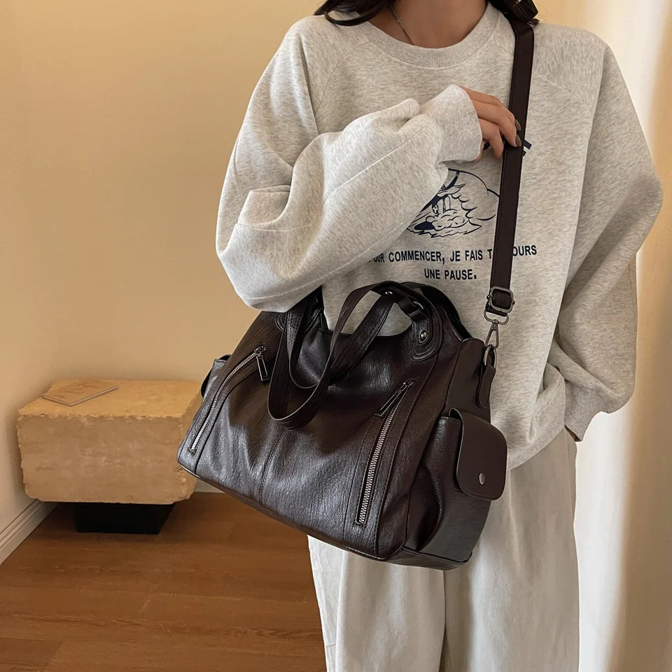 Dual Zipper Handbag
