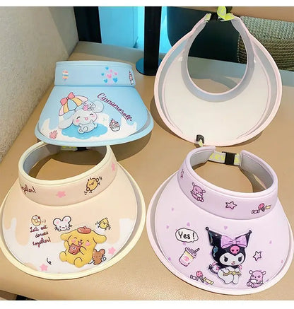 Kuromi Summer Sun Protection kids Hat Hats for Girl Anime