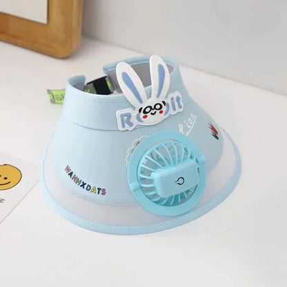 Rabbit Ear Empty Top Fan Hat USB Rechargeable