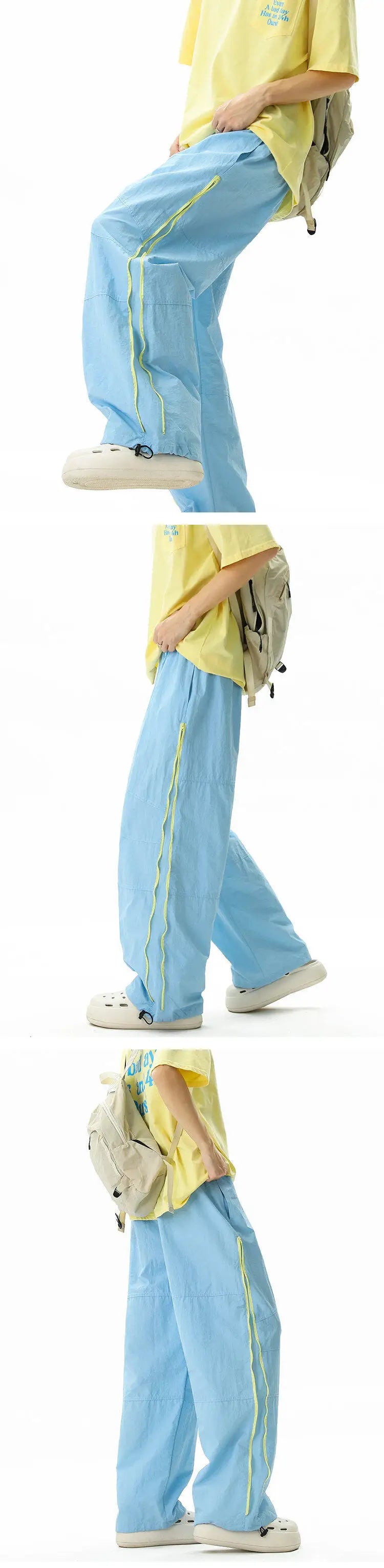 Nylon Quick Dry  Side Zipper Trousers Pants