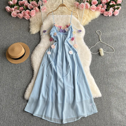 Boho Bloom – Colorful  Floral Chiffon Dress