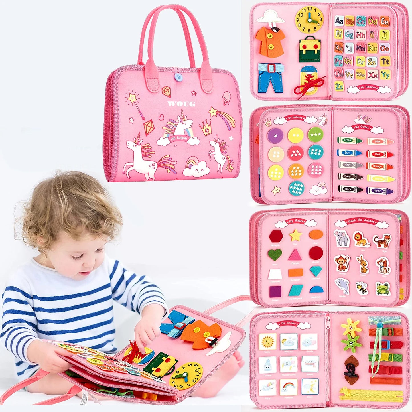 Montessori Busy Board  Activities Education Toys Basic Dress Motor Skills